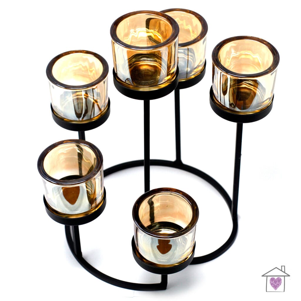 Centrepiece Iron Votive Candle Holder- 6 Cup Circle Tree - Image 3