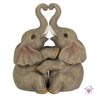 Elephant Embrace Elephant Couple Ornament