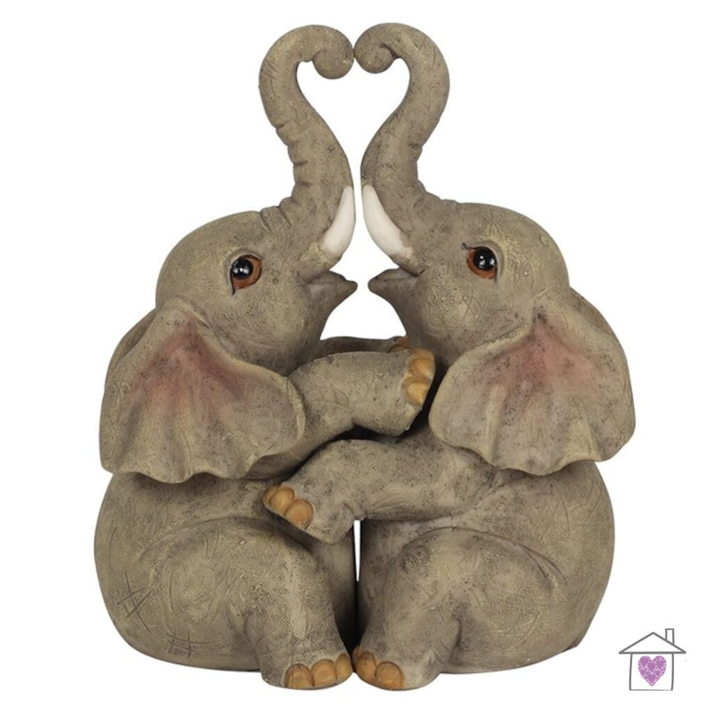 Elephant Embrace Elephant Couple Ornament