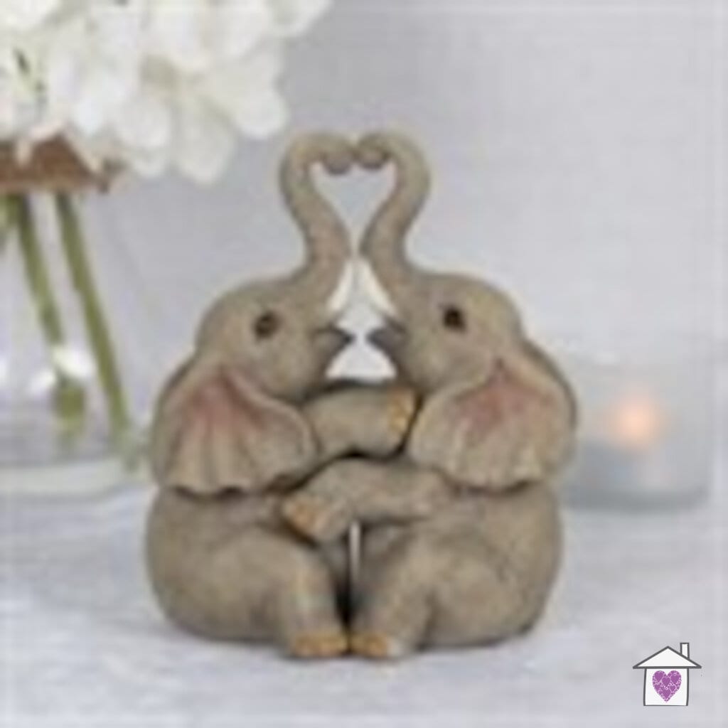 Elephant Embrace Elephant Couple Ornament - Image 3