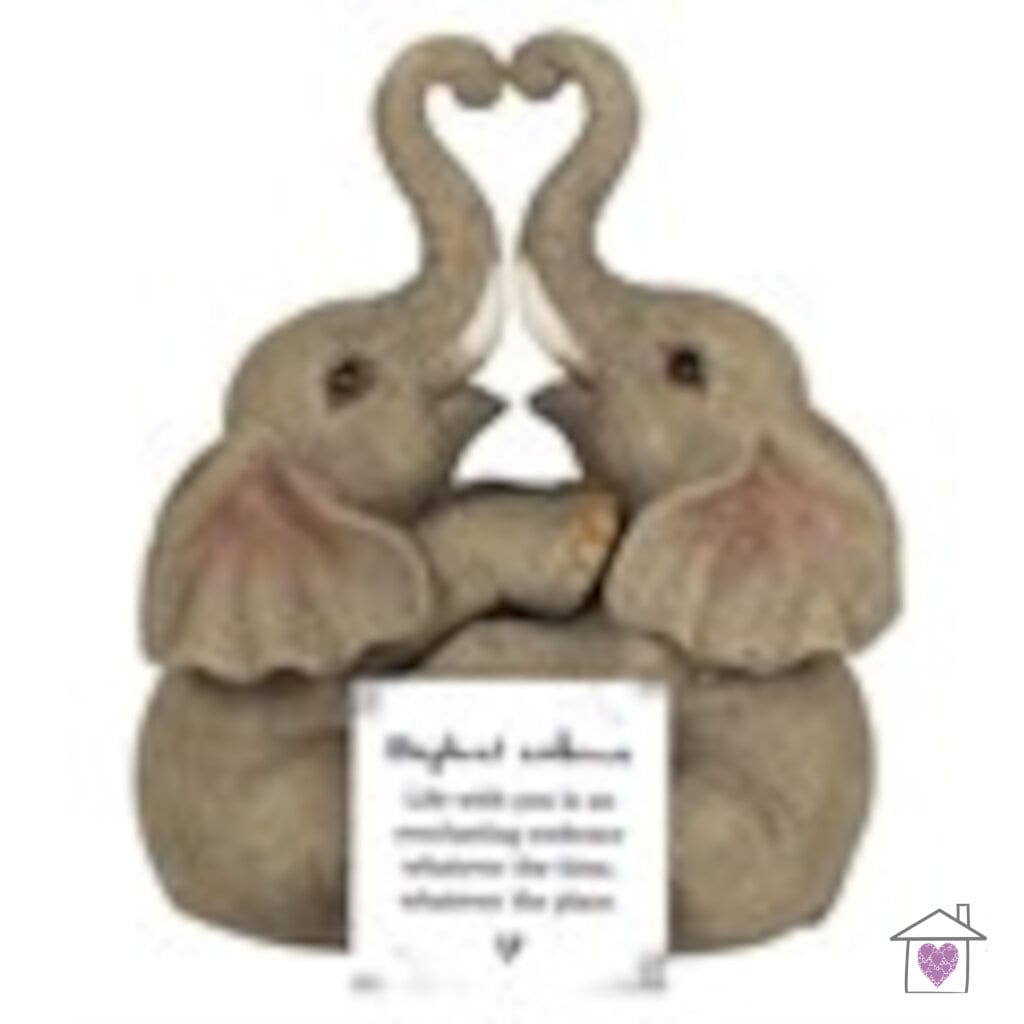 Elephant Embrace Elephant Couple Ornament - Image 2
