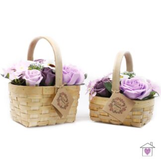 Large Lilac Bouquet in Wicker Basket