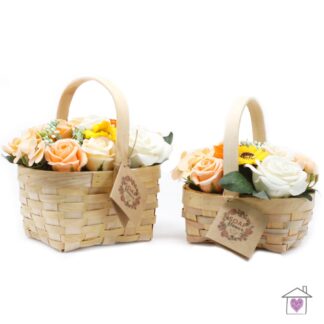 Large Orange Bouquet in Wicker Basket