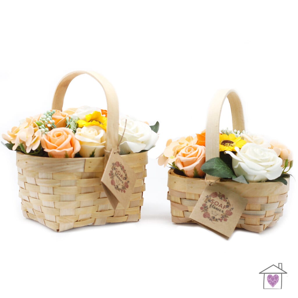 Large Orange Bouquet in Wicker Basket