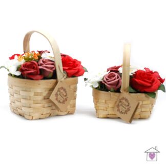 Large Red Bouquet in Wicker Basket