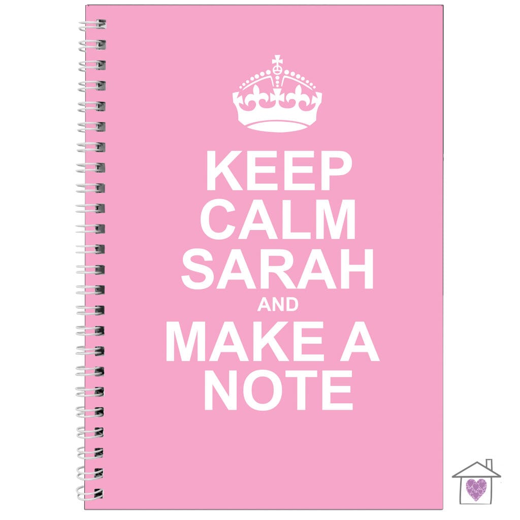 Personalised Keep Calm Pink A5 Notebook - Image 3