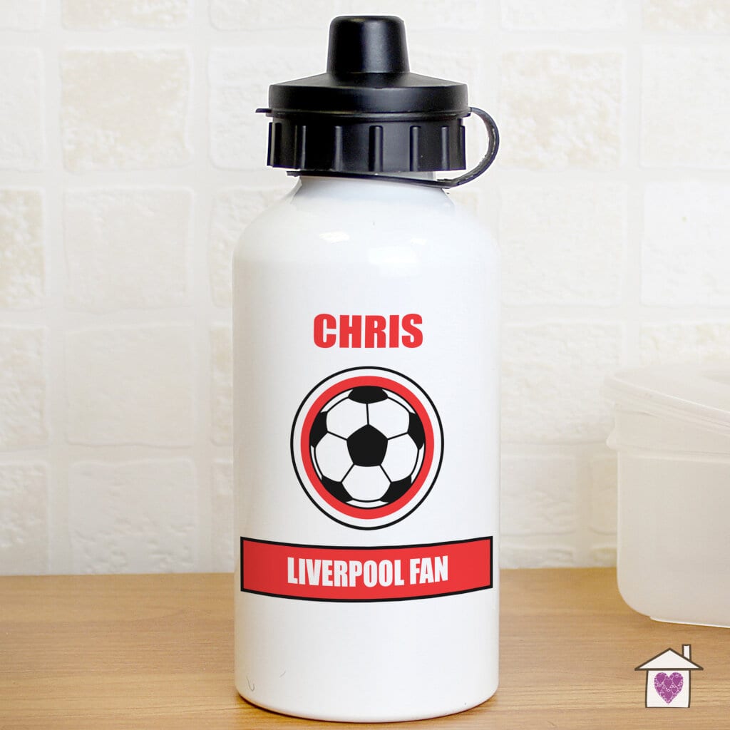 Personalised Red Football Fan Drinks Bottle - Image 2