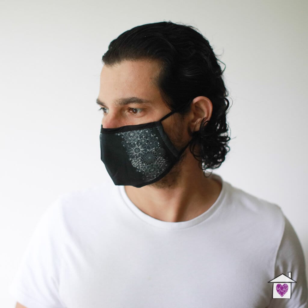 Reusable Fashion Face Mask - Black Elegance (Adult) - Image 2