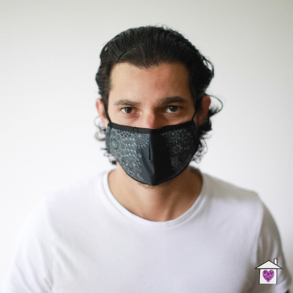 Reusable Fashion Face Mask - Black Elegance (Adult) - Image 3
