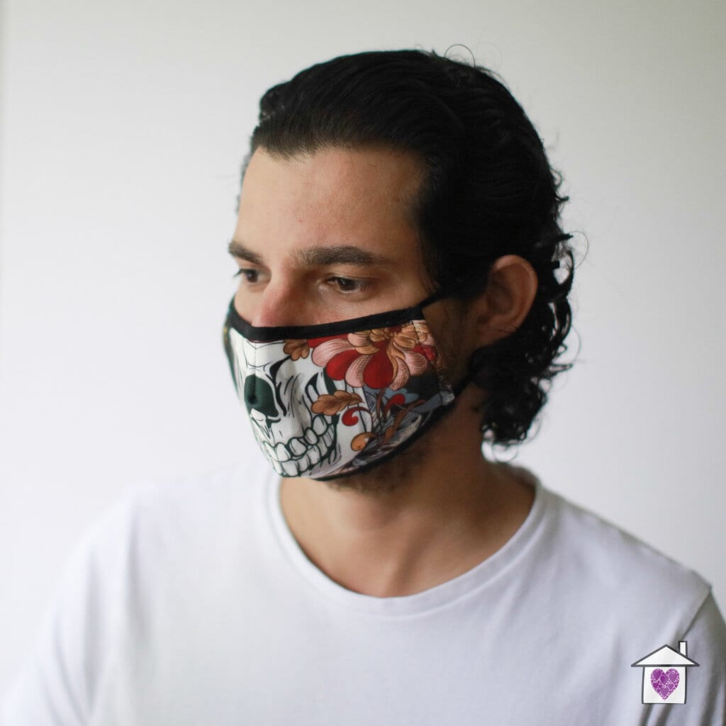 Reusable Fashion Face Mask - Colourful Calavera (Adult) - Image 2