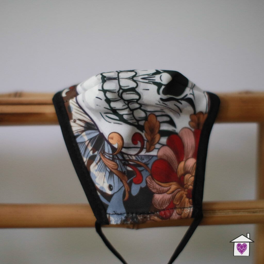 Reusable Fashion Face Mask - Colourful Calavera (Adult) - Image 5