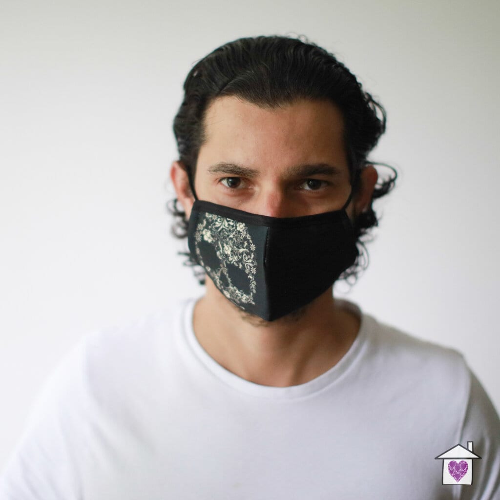 Reusable Fashion Face Mask - Flower Skull (Adult) - Image 2