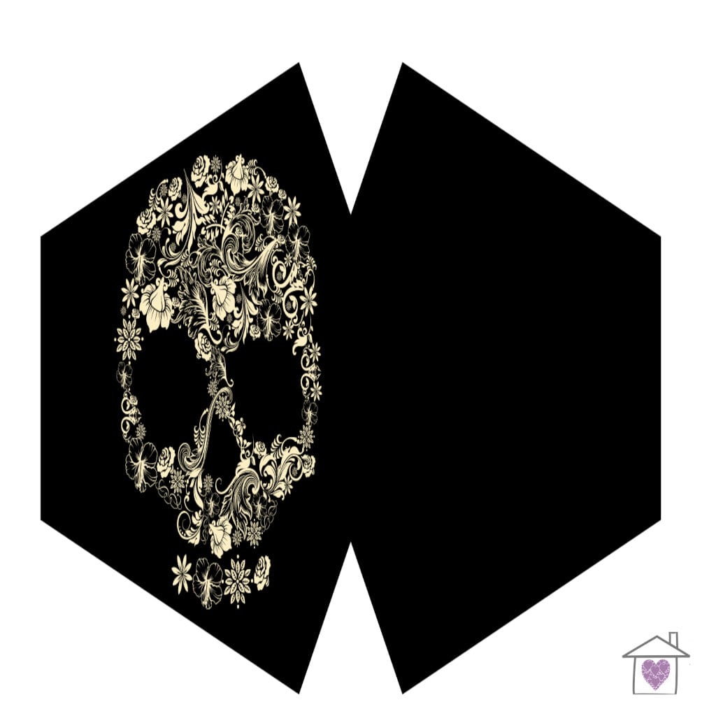 Reusable Fashion Face Mask - Flower Skull (Adult) - Image 4