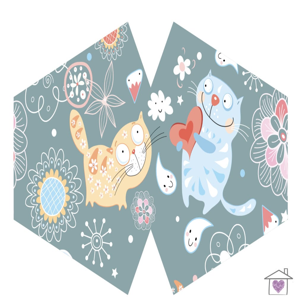 Reusable Fashion Face Mask - Happy Cats (Children) - Image 2