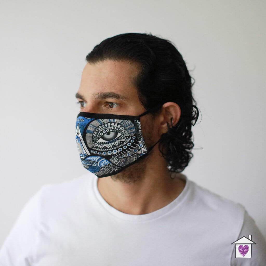 Reusable Fashion Face Mask - Mystical Owl (Adult) - Image 2