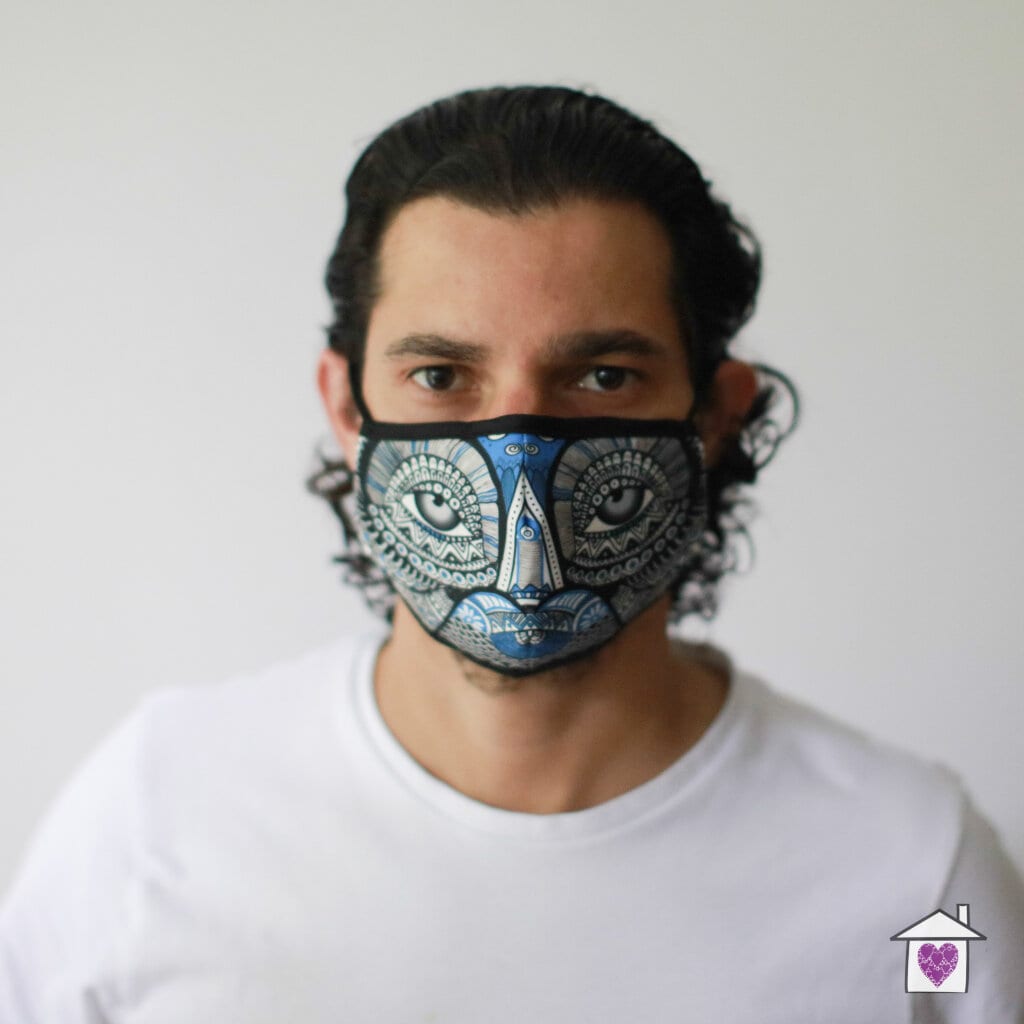 Reusable Fashion Face Mask - Mystical Owl (Adult) - Image 3