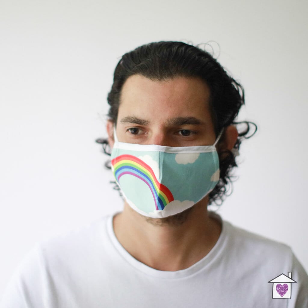 Reusable Fashion Face Mask - Rainbow (Adult) - Image 3