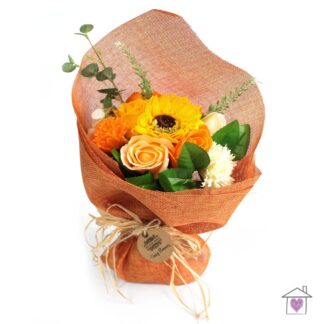 Standing Soap Flower Bouquet- Orange