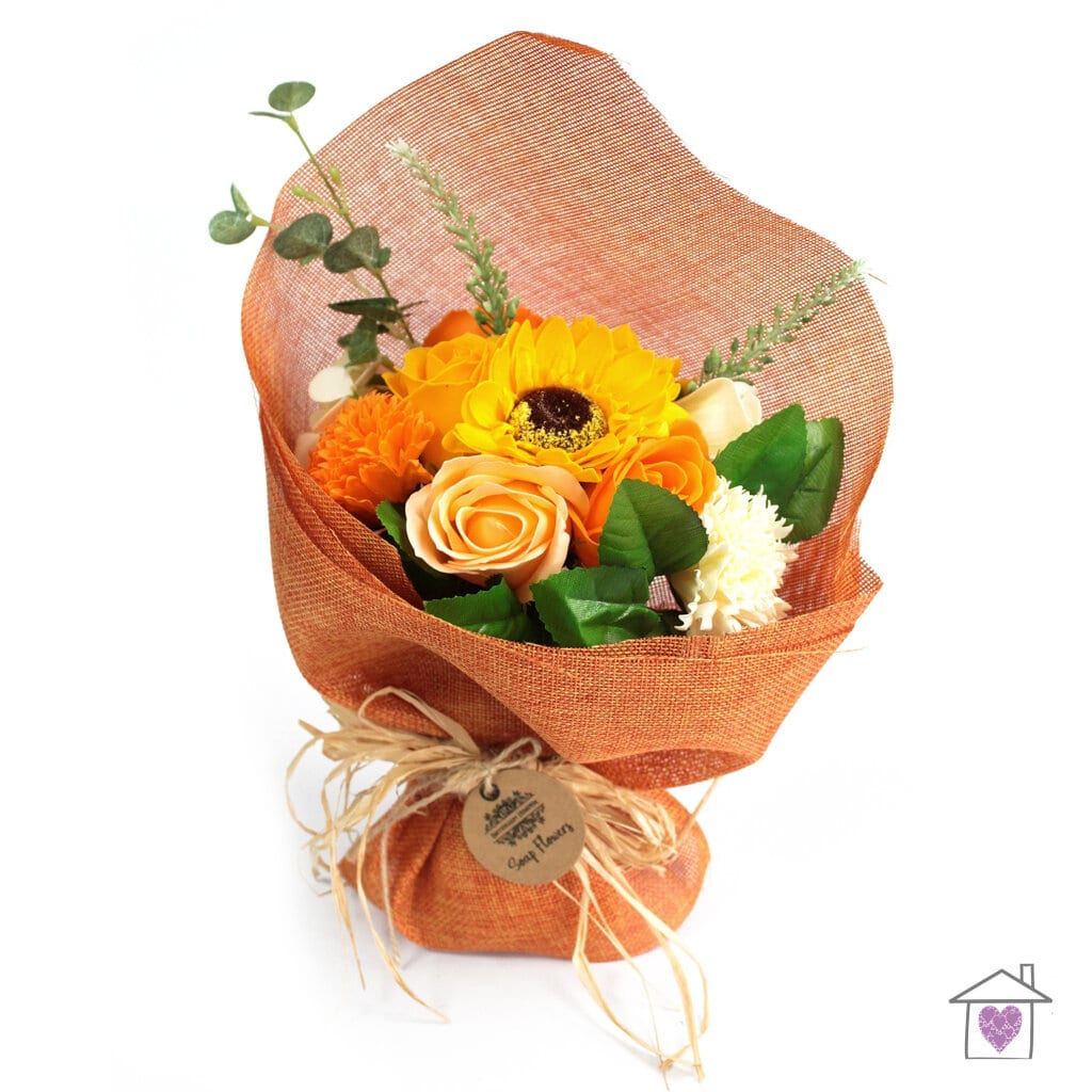Standing Soap Flower Bouquet- Orange - Image 4