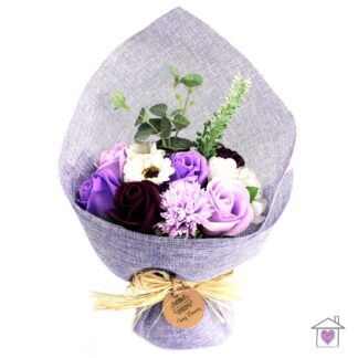 Standing Soap Flower Bouquet- Purple