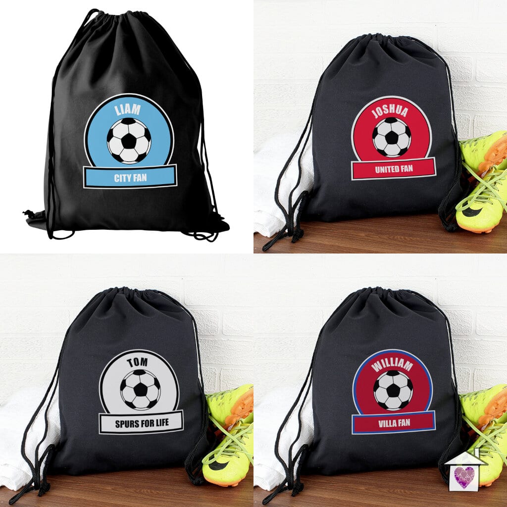 Personalised football Swim & Kit Bag 5 Designs