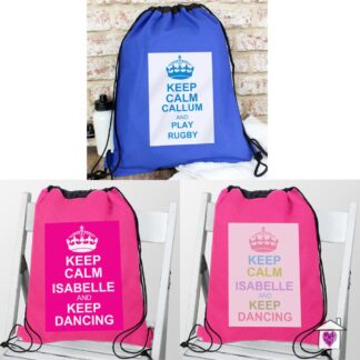 Personalised Keep Calm Swim & Kit Bag