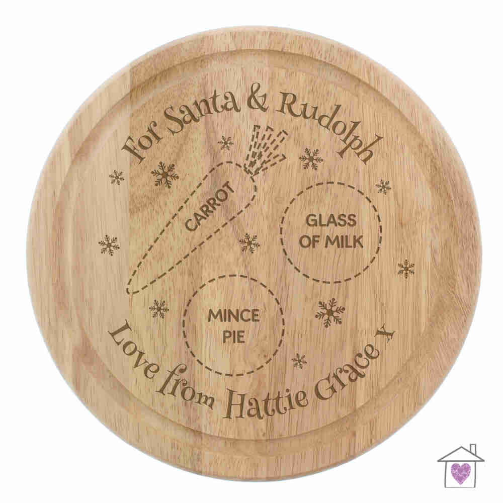Personalised Christmas Eve Round Treats Board - Image 2