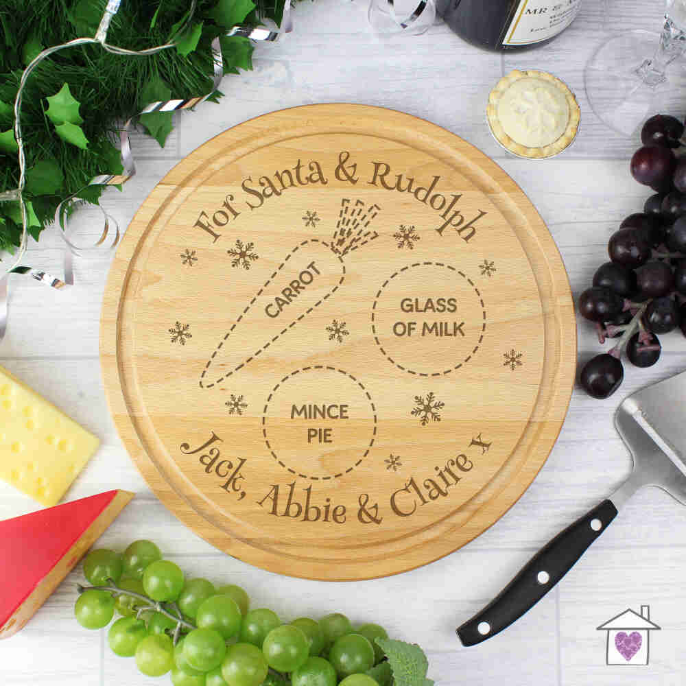 Personalised Christmas Eve Round Treats Board - Image 4
