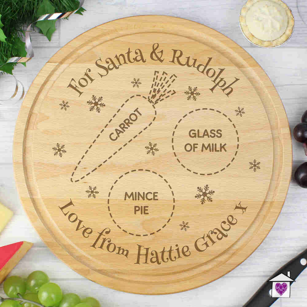 Personalised Christmas Eve Round Treats Board - Image 5