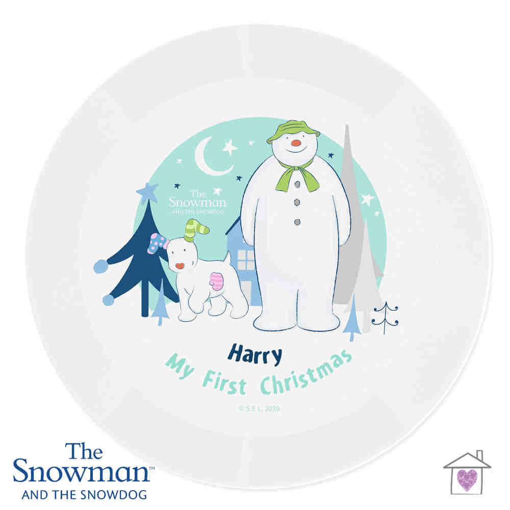 Personalised The Snowman and the Snowdog Plastic Plate - Image 2