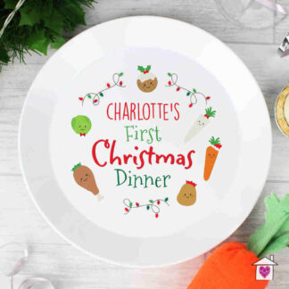 Personalised 'First Christmas Dinner' Plastic Plate