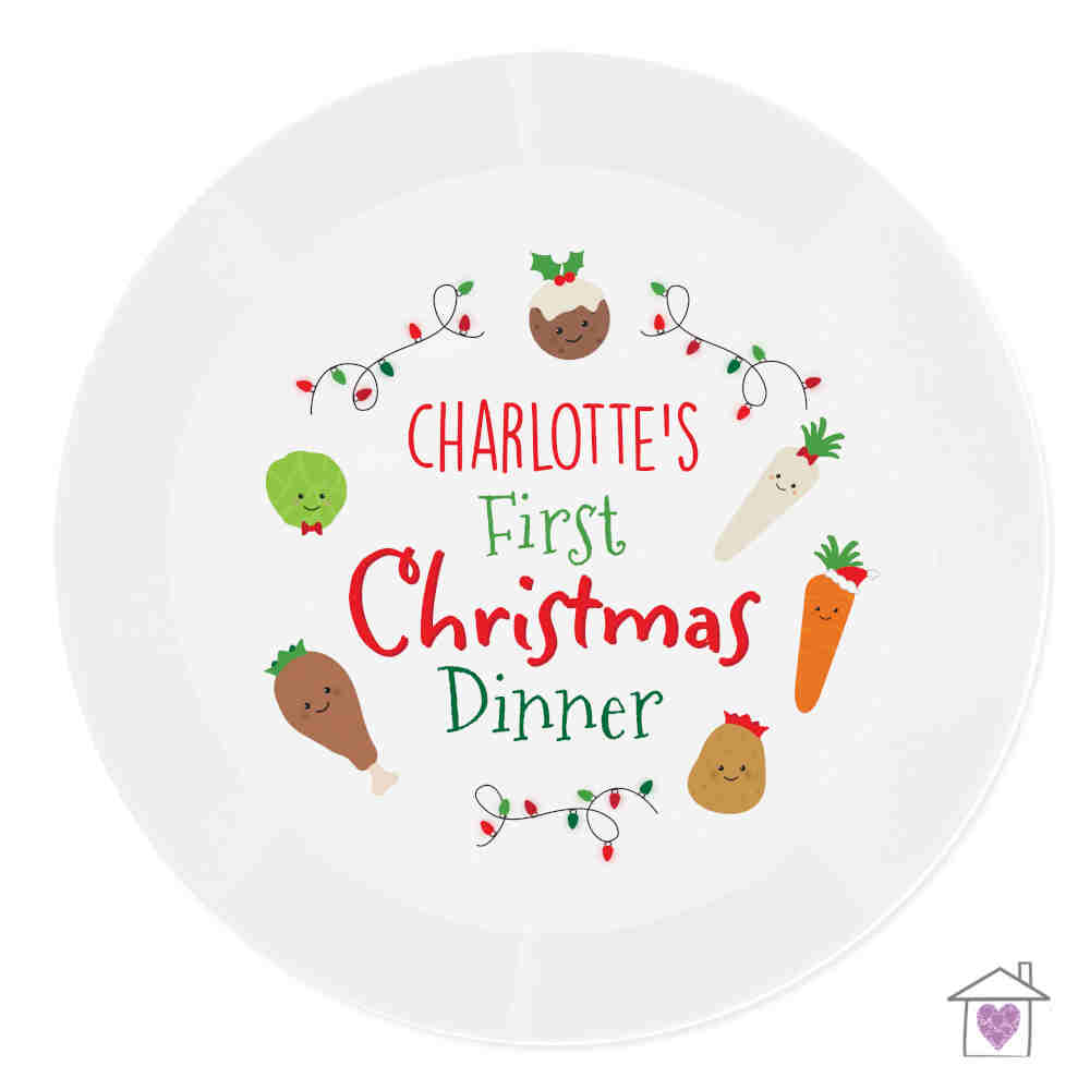 Personalised 'First Christmas Dinner' Plastic Plate - Image 2