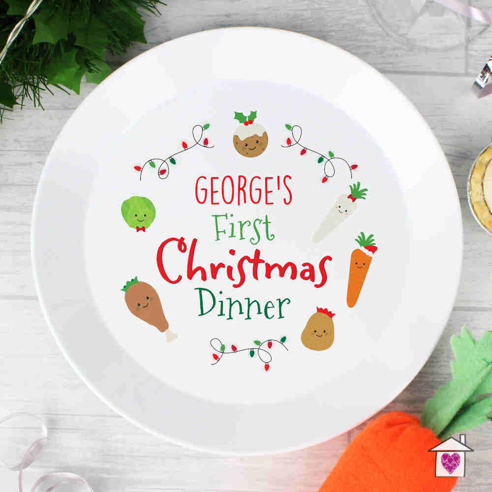 Personalised 'First Christmas Dinner' Plastic Plate - Image 3