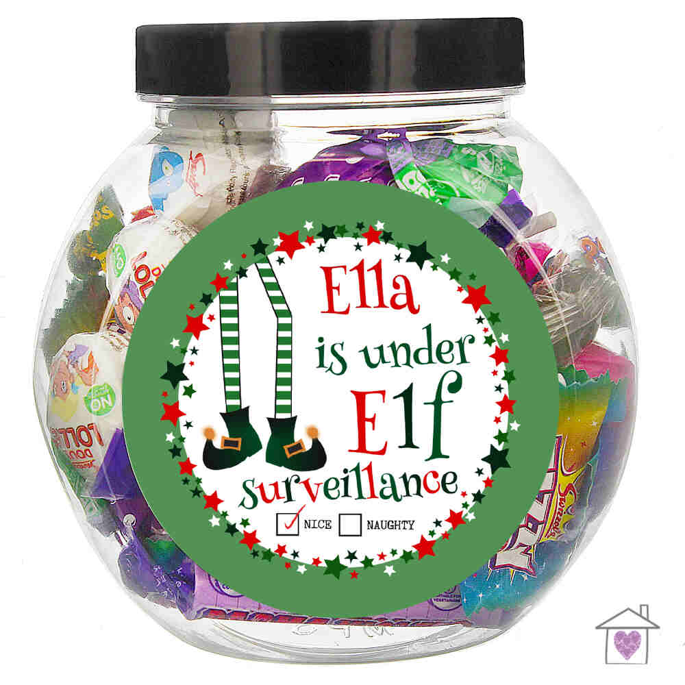 Personalised Elf Surveillance Sweet Jar - Image 2