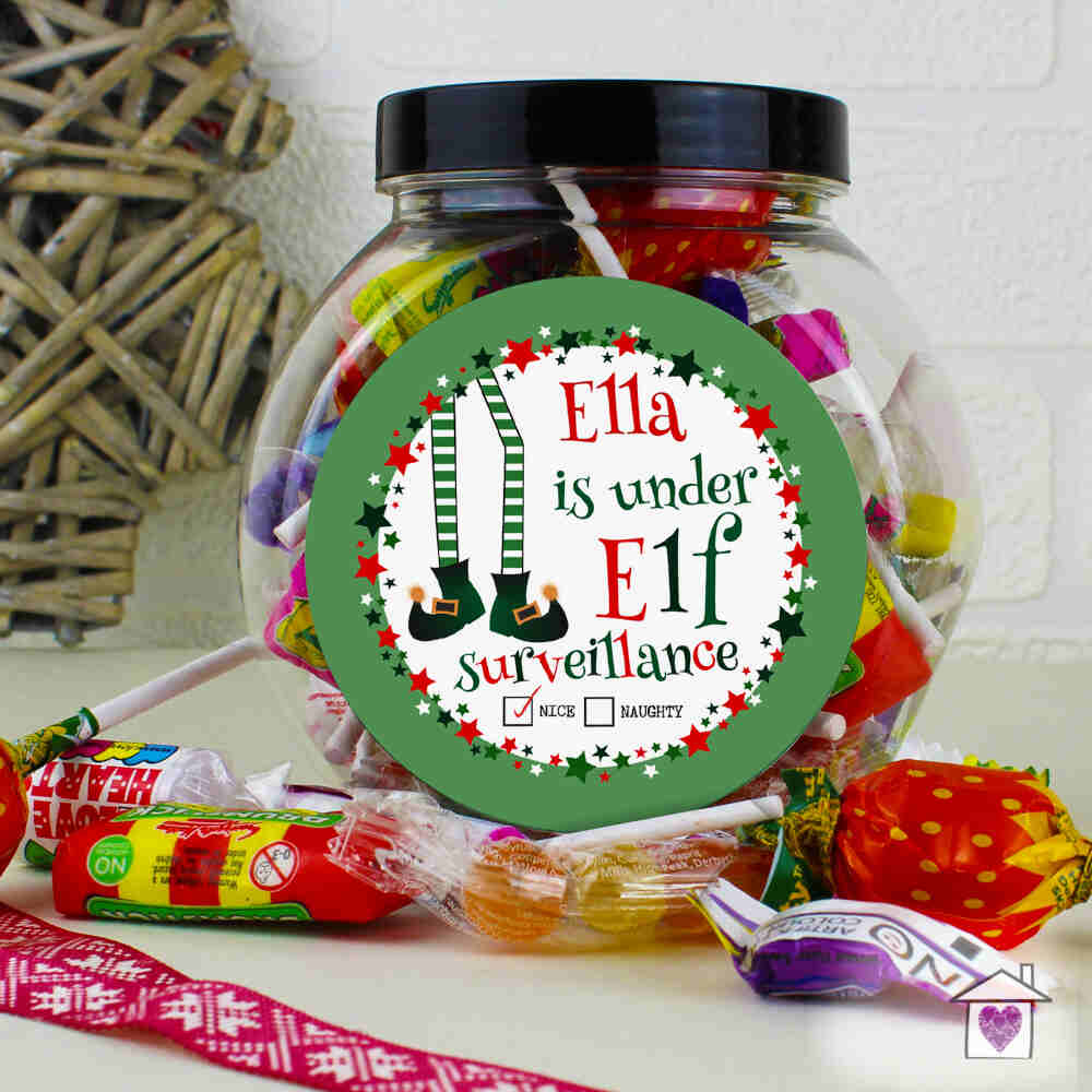 Personalised Elf Surveillance Sweet Jar - Image 3