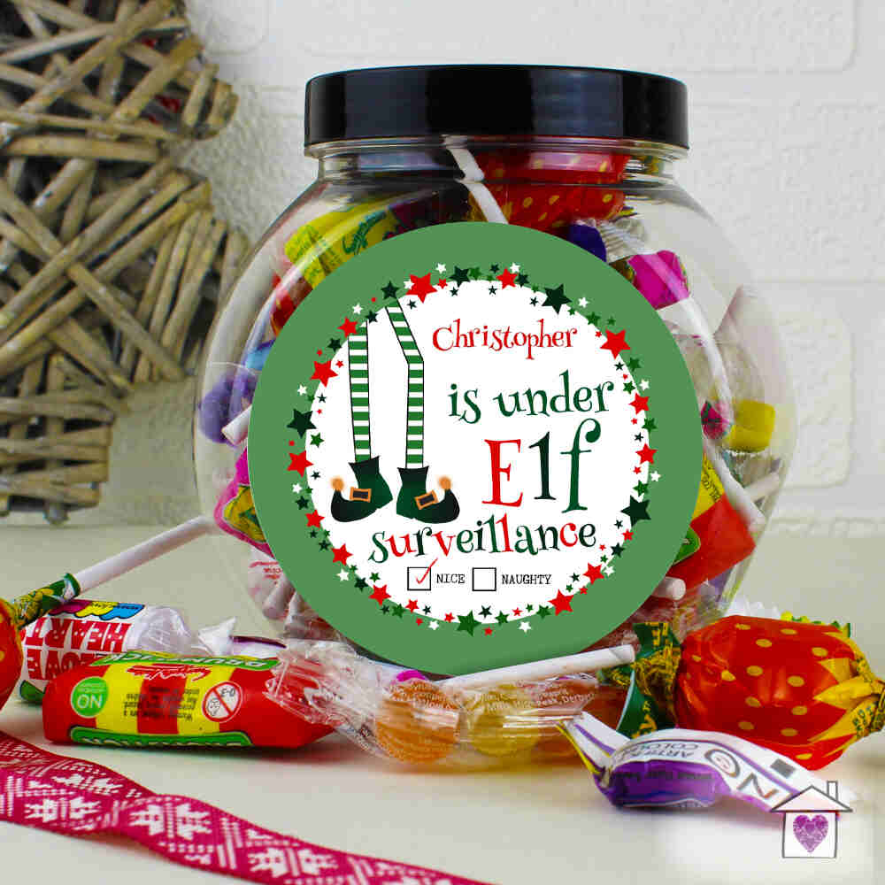 Personalised Elf Surveillance Sweet Jar - Image 4
