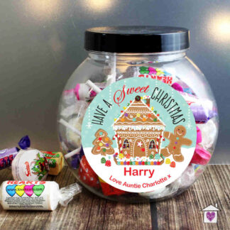 Personalised Gingerbread House Sweet Jar