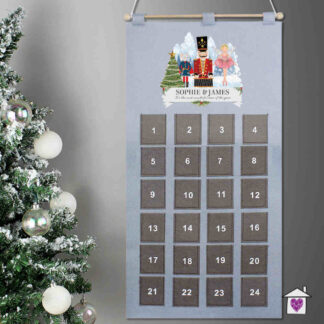 Personalised Nutcracker Advent Calendar In Silver Grey