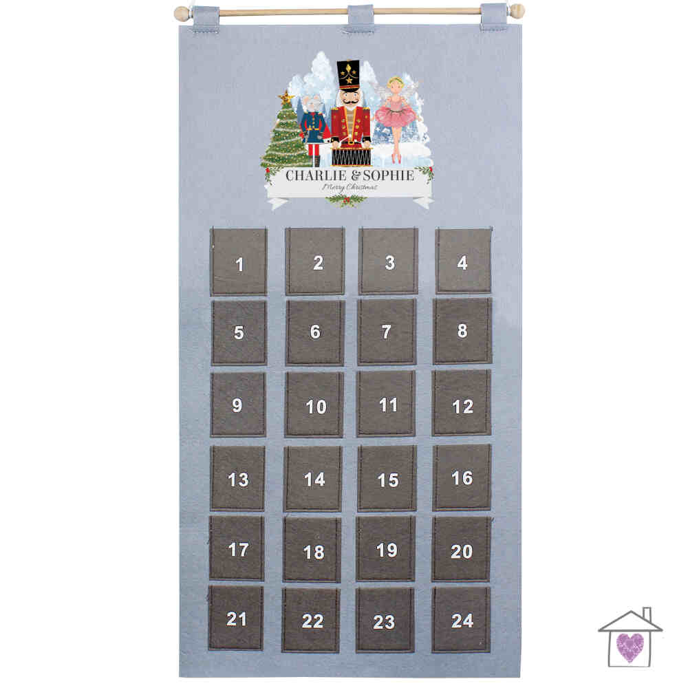 Personalised Nutcracker Advent Calendar In Silver Grey - Image 2