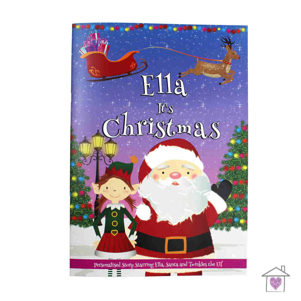 Personalised Girls "It's Christmas" Story Book, Featuring Santa and his Elf Twinkles - Image 2