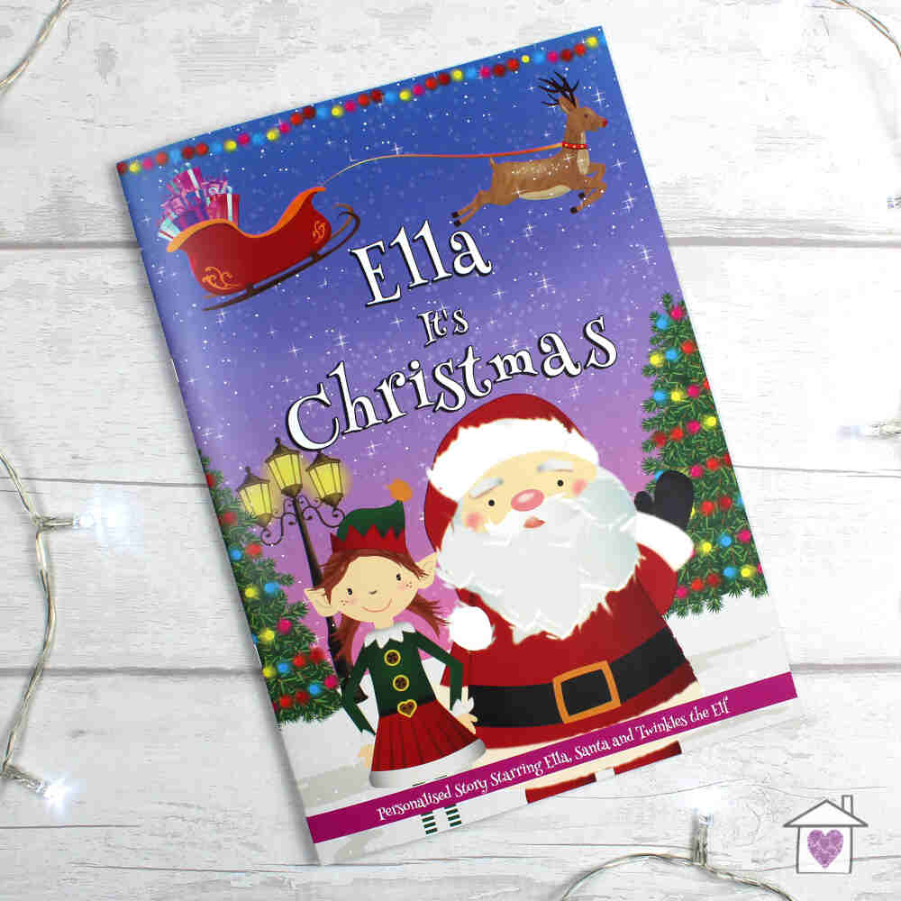 Personalised Girls "It's Christmas" Story Book, Featuring Santa and his Elf Twinkles - Image 3