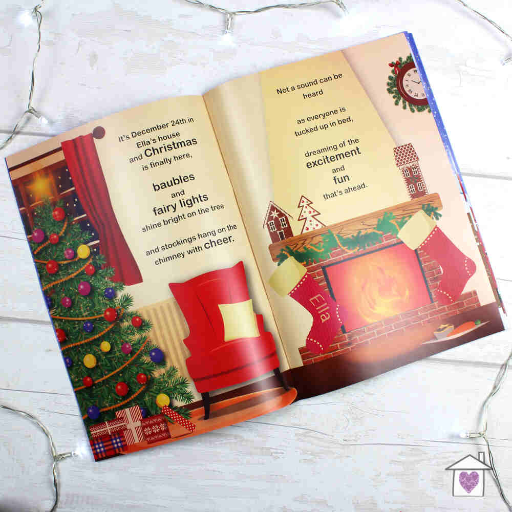 Personalised Girls "It's Christmas" Story Book, Featuring Santa and his Elf Twinkles - Image 4