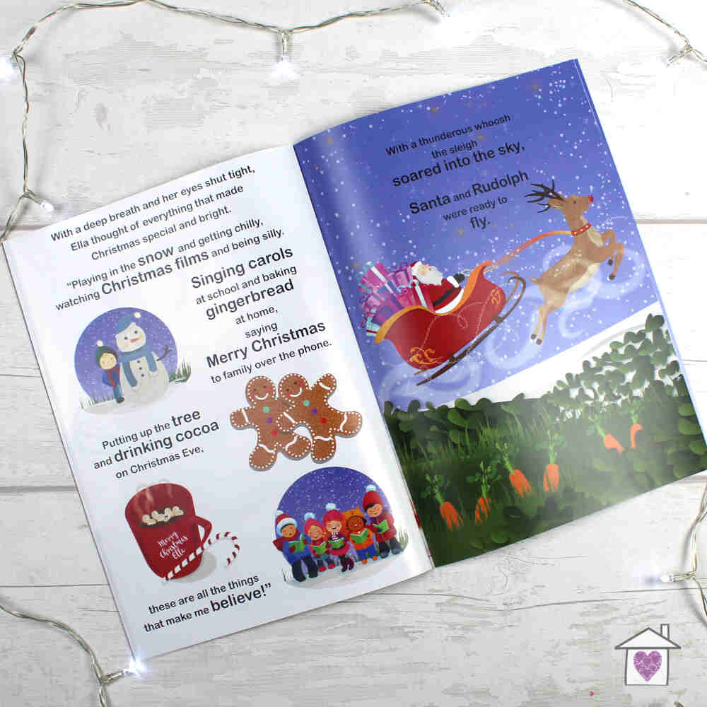 Personalised Girls "It's Christmas" Story Book, Featuring Santa and his Elf Twinkles - Image 6