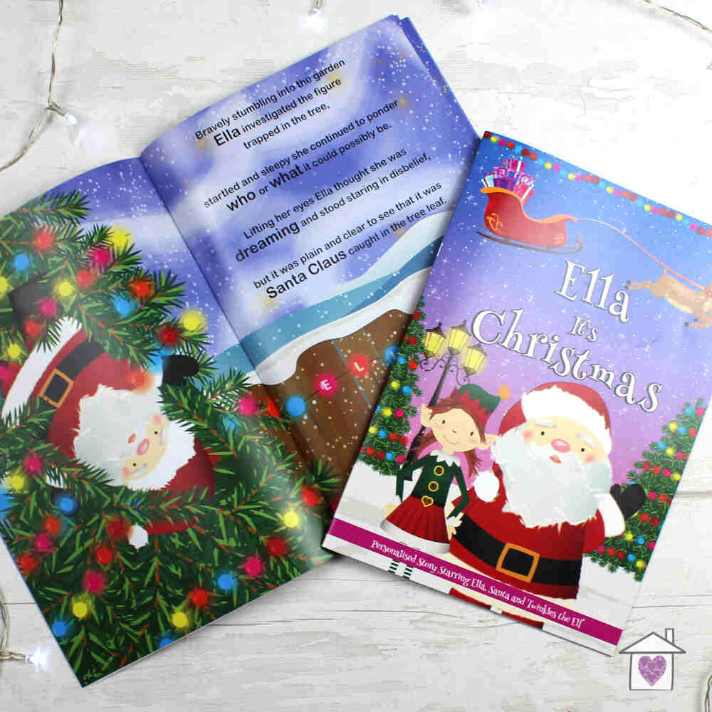 Personalised Girls "It's Christmas" Story Book, Featuring Santa and his Elf Twinkles - Image 7