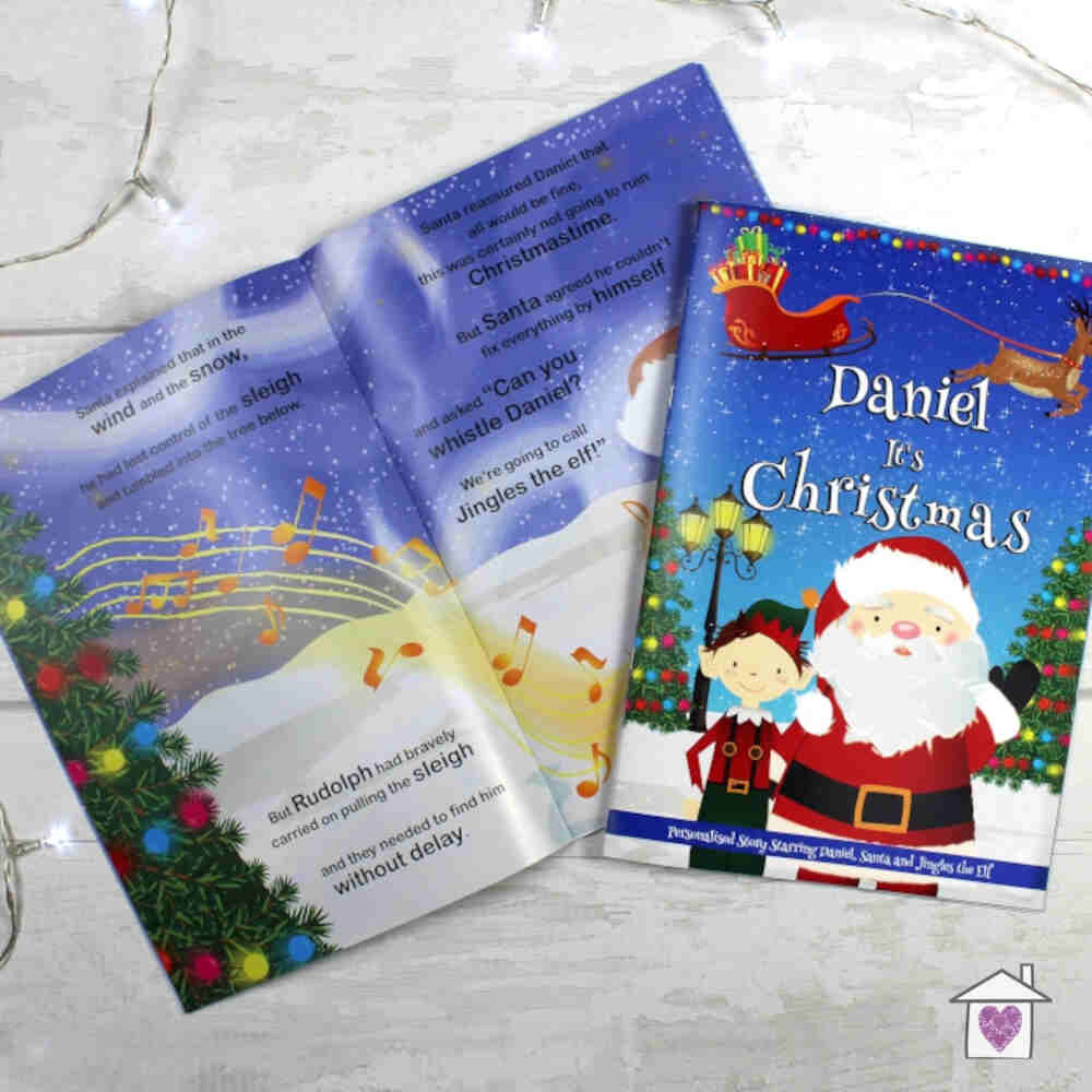 Personalised Boys "It's Christmas" Story Book, Featuring Santa and his Elf Jingles - Image 8