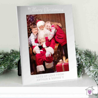 Personalised Silver 5x7 Merry Christmas Photo Frame