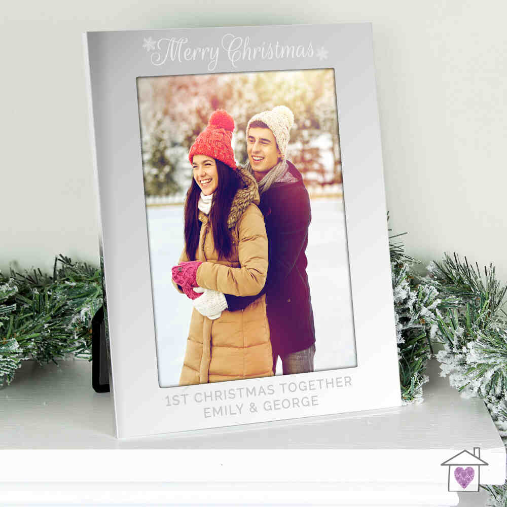 Personalised Silver 5x7 Merry Christmas Photo Frame - Image 4
