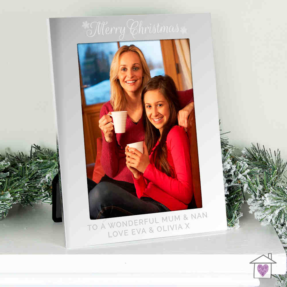 Personalised Silver 5x7 Merry Christmas Photo Frame - Image 5