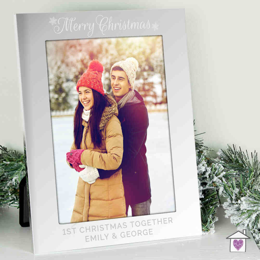 Personalised Silver 5x7 Merry Christmas Photo Frame - Image 6