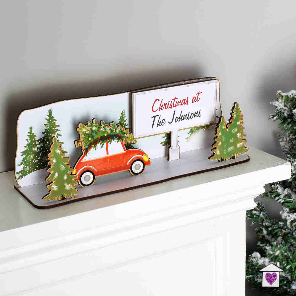 Personalised Make Your Own Driving Home For Christmas Wooden Scene Kit - Image 4